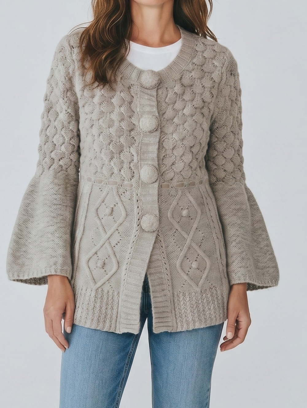 Juicy Couture Gray Knit Wool Blend Cardigan PS